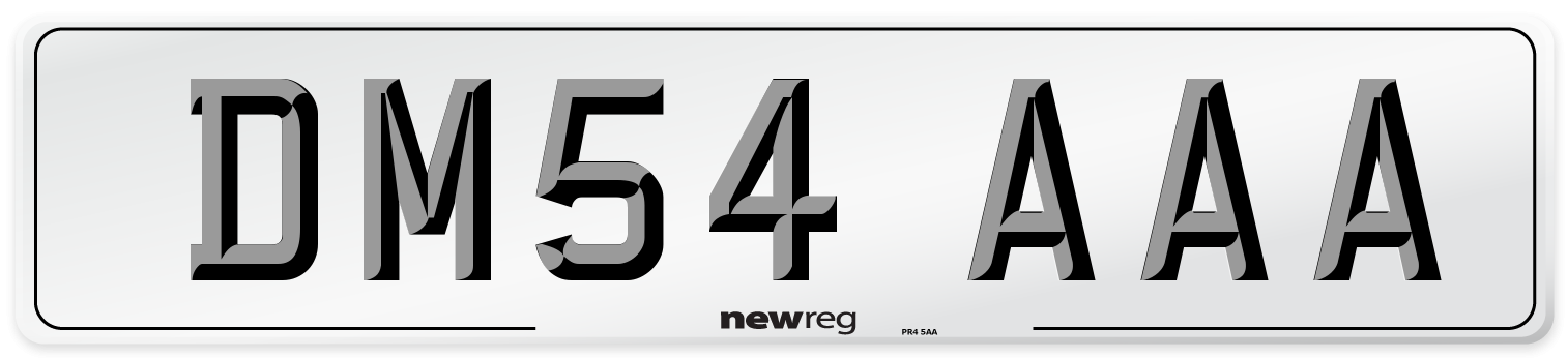 DM54 AAA Number Plate from New Reg